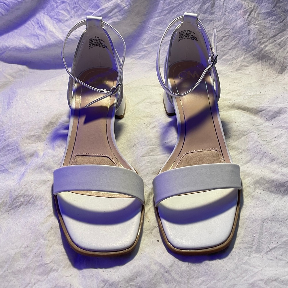 White Chelsea Moreland heels